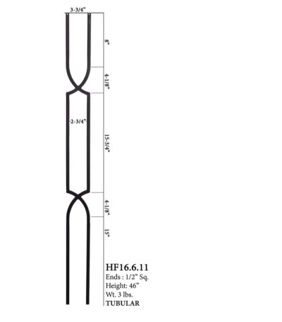 16.6.11 Crossed Arch Iron Balusters for Stairs