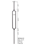 16.6.12 Curved Hexagon Iron Baluster for Stairs