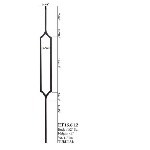 16.6.12 Curved Hexagon Iron Baluster for Stairs