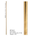 18.8.3 Plain Round Brass Hollow Newel Post - Image 2