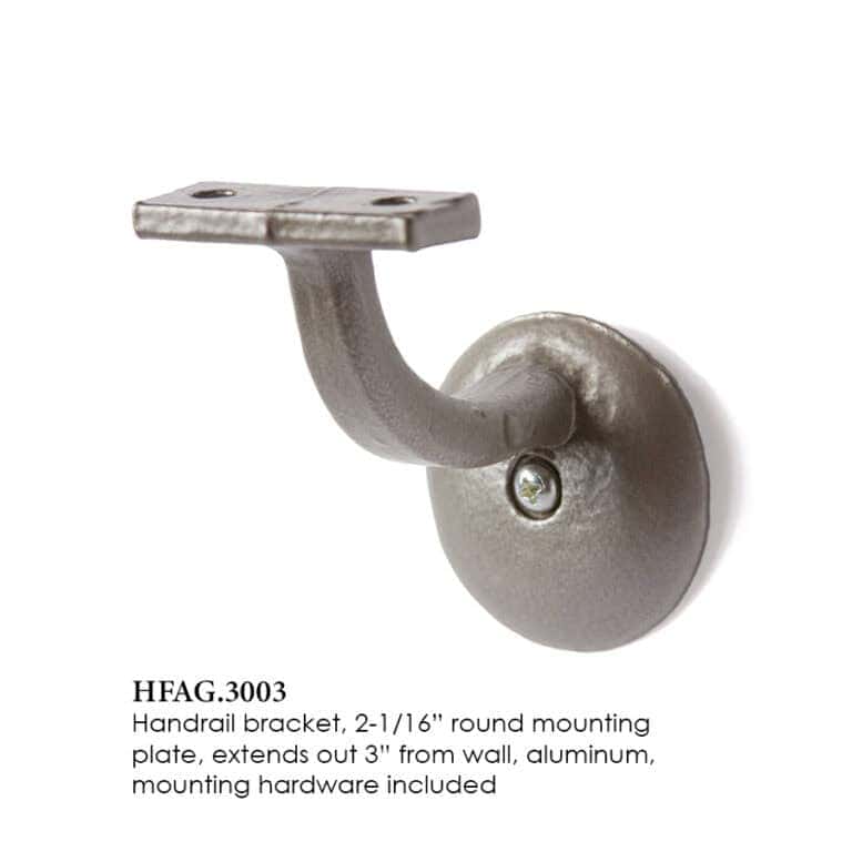 3003 round handrail bracket for wood handrails, ash grey