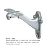 3002 handrail bracket for wood handrails, brushed chrome