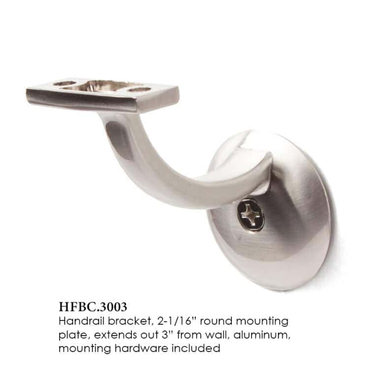 3003 round handrail bracket for wood handrails, nickel