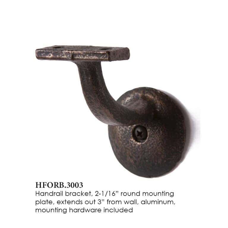 3003 round handrail bracket for wood handrails, oil rubbed bronze