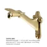 3002 handrail bracket for wood handrails, polished brass