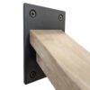 7033-F satin black flat rosette mounting a wood handrail