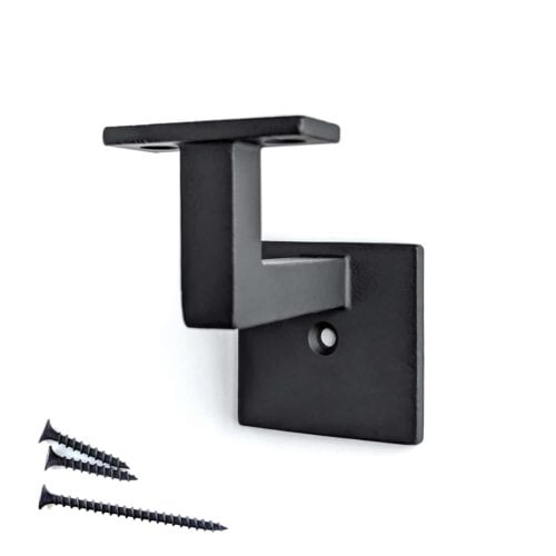 3004 modern handrail bracket, satin black, with mounting screws