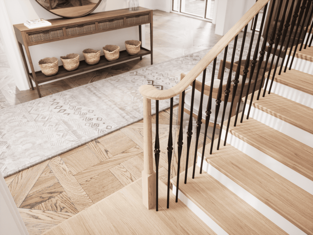 Round series Knuckle with Spoon design balusters with Rohe newels