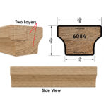 6084 Modern Wooden Handrail - With Specs