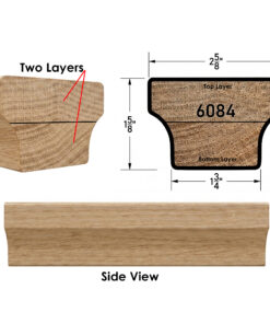 6084 Modern Wooden Handrail - With Specs