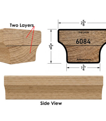 6084 Modern Wooden Handrail - With Specs