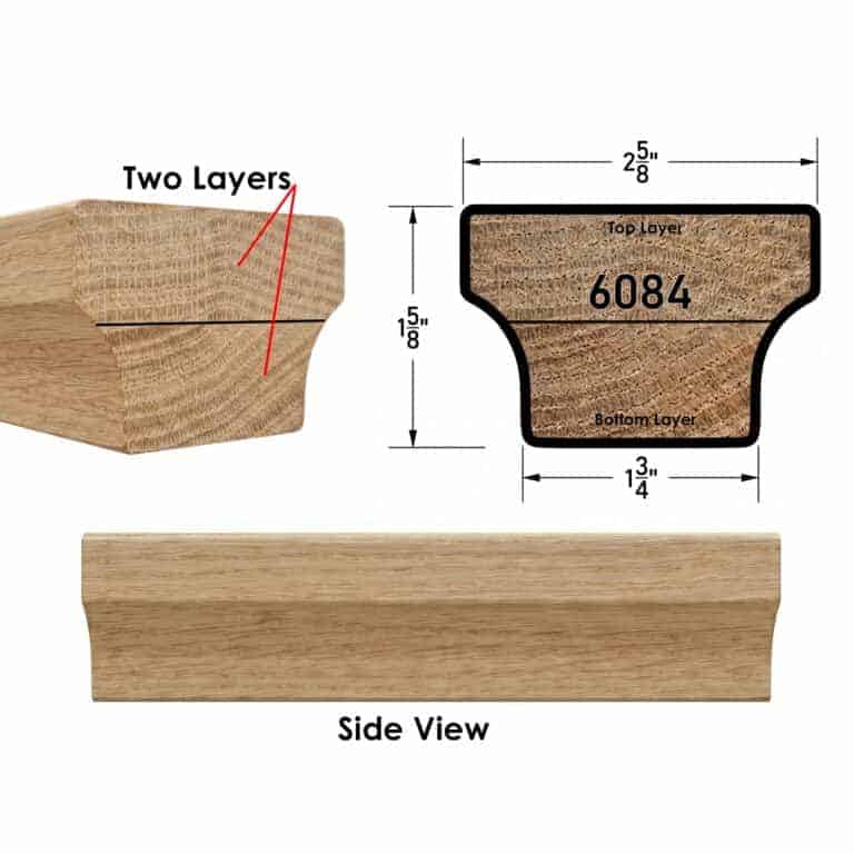 6084 Modern Wooden Handrail - With Specs