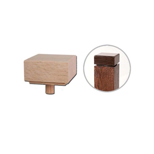 Square newel cap, 3 in x 3 in wooden
