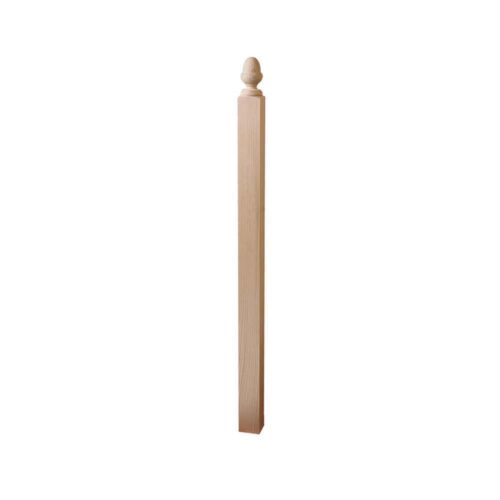 4007E acorn top newel, 3-1/4 in square x 54 in red oak