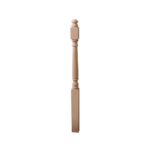 4040E Mushroom Top Newel - 3" Sq. x 48" - Red Oak