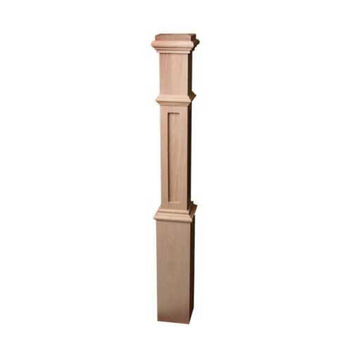 4291 recessed panel box newel, 6 in square x 56 in wooden