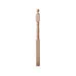 4301E Ball Top Newel - 3" Sq. x 54" - Red Oak