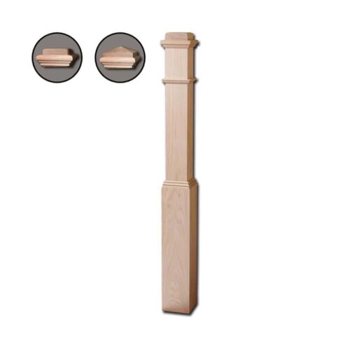 4592 wooden adjustable box newel, 5 in square x 56 in tall