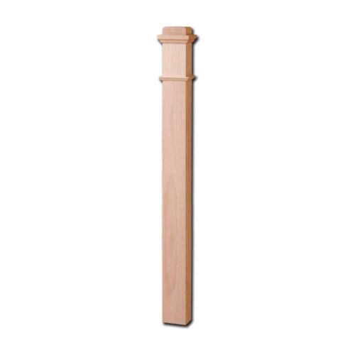 4592-Plain box wooden newel, 3-1/2 in square x 56 in tall