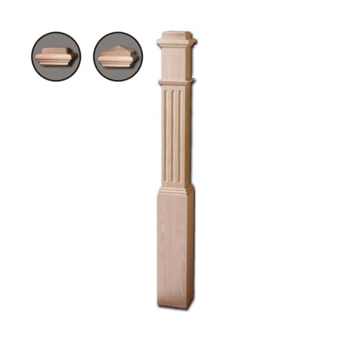4691-FL fluted box newel, 6-1/4 in square x 56 in tall