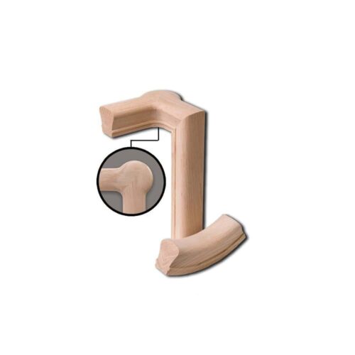 7281 2-rise left gooseneck with cap handrail fitting, 6210 series