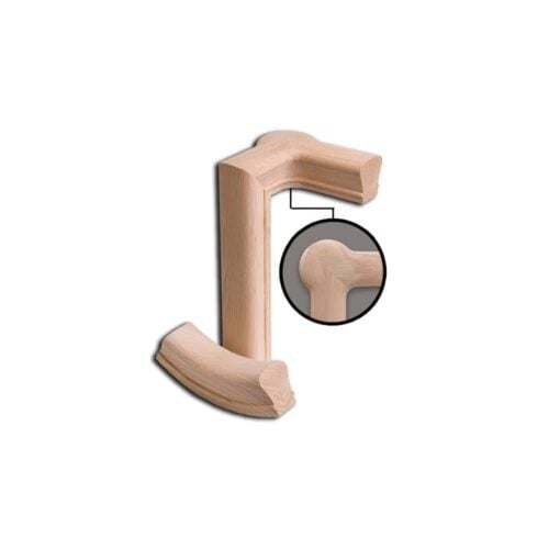 7086 2-rise right gooseneck with cap handrail fitting, 6010 series