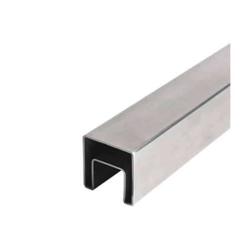 AXIA square glass cap rail tubing, 40 x 40 mm