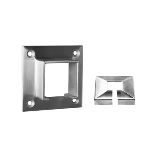 AXIA square glass cap rail wall mount flange