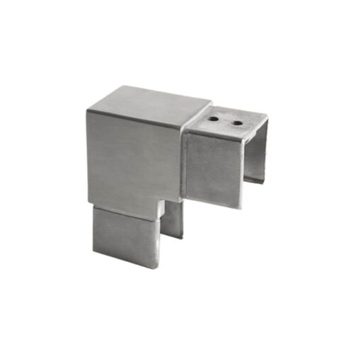 Square glass cap rail vertical 90 degree fitting