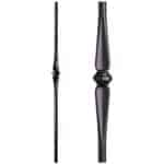 1.1.19 Single Tapered Knuckle Iron Newel Round - Satin Black