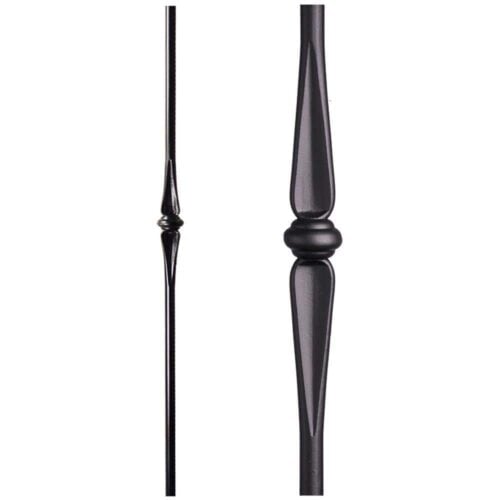 1.1.19 single tapered knuckle iron newel round, satin black