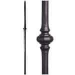 1.1.9 Small Knuckle Tuscan Round Hammered Iron Newel - Satin Black