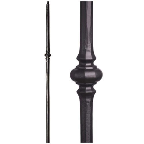 1.1.9 small knuckle Tuscan round hammered iron newel, satin black
