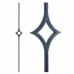16.6.8 Single Diamond Iron Baluster - Aalto Series