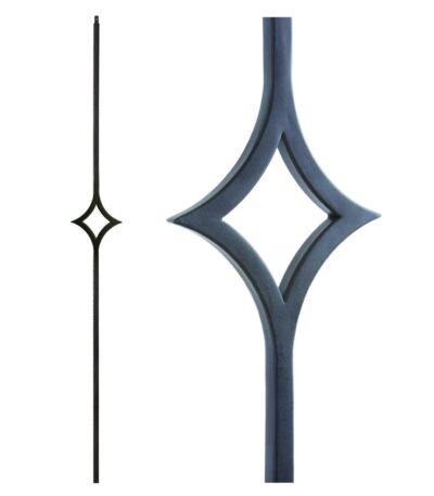 16.6.8 Single Diamond Iron Baluster - Aalto Series