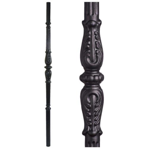 18.1.1-T Decorative Knuckle Monte Carlo Hollow Iron Newel - Satin Black