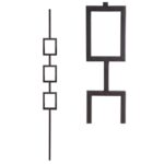 16.6.5 Triple Rectangle Hollow Iron Baluster - Aalto Series