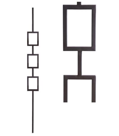 16.6.5 Triple Rectangle Hollow Iron Baluster - Aalto Series