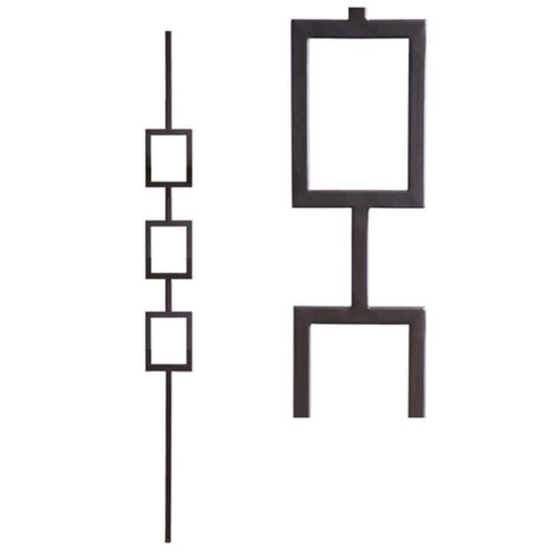 16.6.5 Triple Rectangle Hollow Iron Baluster - Aalto Series