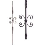 16.1.19 Double Feather Single Butterfly Iron Baluster - Satin Black