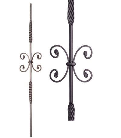 16.1.19 Double Feather Single Butterfly Iron Baluster - Satin Black