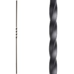 The 16.1.1-T Single Twist Hollow Iron Baluster, 1/2" square, 44" tall, designed for seamless stair remodel integration. Compatible with 1/2" Sq. balusters and shoes 16.3.19, 16.3.2.