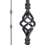 16.1.4 Iron Baluster with Single Twist and Double Baskets for Stairs