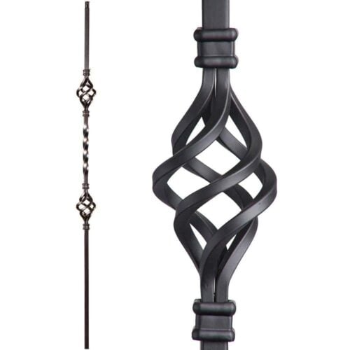 16.1.4 Iron Baluster with Single Twist and Double Baskets for Stairs