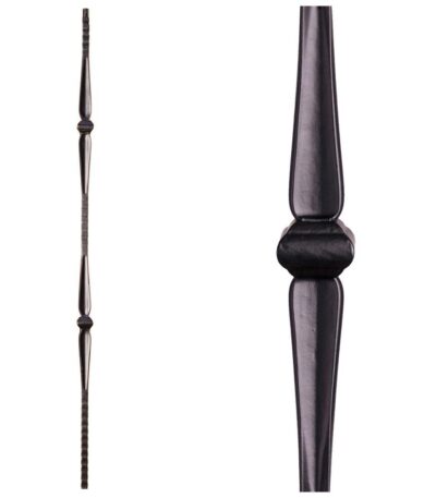 16.1.8 Double Knuckle Square Face Hammered Iron Baluster