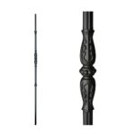18.2.1-T Single Decorative Knuckle Iron Baluster - Satin Black