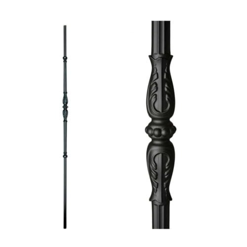 18.2.1-T Single Decorative Knuckle Iron Baluster - Satin Black