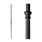 18.2.2-T Plain Fluted Bar Iron Baluster - Satin Black