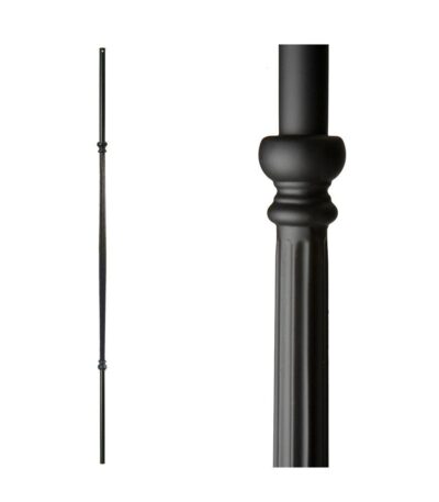 18.2.2-T Plain Fluted Bar Iron Baluster - Satin Black