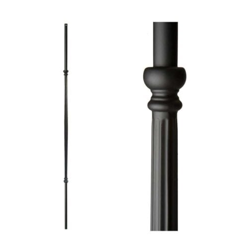 18.2.2-T Plain Fluted Bar Iron Baluster - Satin Black